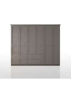 Zenio Side 6 Door 2 Drawer Anthracite Wardrobe – Bulk – Turkish Furniture – Zenio Mobilya. TijaraHub!