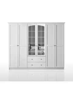 Zenio Side Rose 6 Door 2 Drawer Mirrored White Wardrobe – Bulk – Turkish Furniture – Zenio Mobilya. tIJARAhUB!