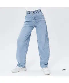 Blue Cotton Baggy Jeans Pants - Wholesale - Women's Fashion - Noventa TijaraHub