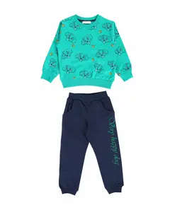 Boy's Sweat Suit Dog Printed Set Multicolored- Wholesale - Kids Clothing - Barmy Kids TijaraHub