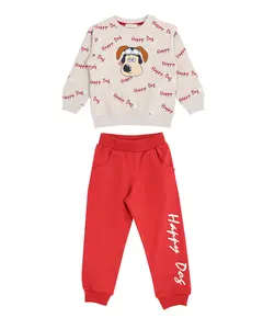 Boy's Sweat Suit Dog Printed Set Multicolored- Wholesale - Kids Clothing - Barmy Kids TijaraHub