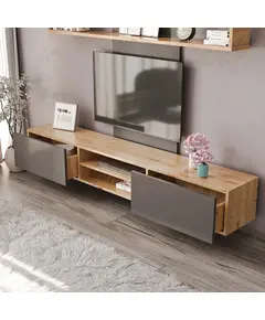 Zenio Assos Tv Unit 180 cm - Anthracite & Sapphire Oak - B2B – Turkish Furniture – Zenio Mobilya​​​ - TijaraHub