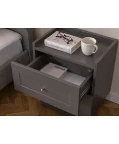 HENRY Nightstand 2 Drawers Anthracite Combo - L 53 x W 49 x H 17 cm - Buy in Bulk – Turkish Furniture – Zenio Mobilya​ - TijaraHub