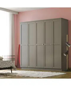 Zenio Side 5 Doors Wardrobe - Anthracite - Bulk – Turkish Furniture - Zenio Mobilya - TijaraHub