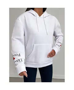 Women Sweatshirt - Wholesale - White - Erdil Tekstil TijaraHub