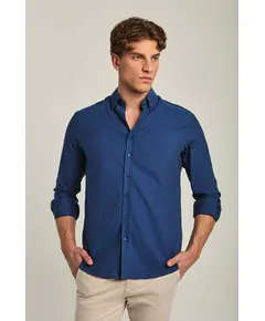 Basic Herringbone Shirt - Wholesale - Blue - Dalydress TijaraHub