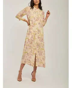 Yellow Printed Viscose Dress - Women's Clothing - Wholesale - Dalydress tijarahub