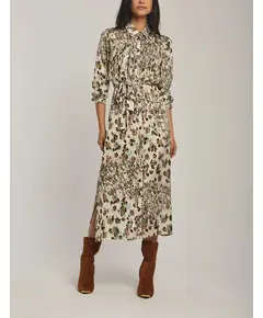 Beige Printed Cotton Dress - Women's Clothing - Wholesale - Dalydress TijaraHub