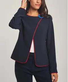 Dark Blue Jacket with buckle trim - Women's Clothing - Wholesale - Dalydress TijaraHub