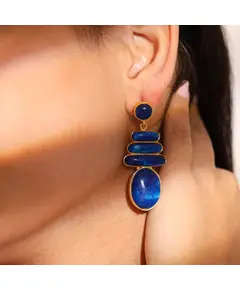 Ocean Deep Earrings - Handmade Jewelry - B2B - Plated Egyptian Gold 18k - Model: Y.E 0049 - Tijarahub