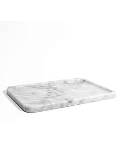 MUD - Towel Tray Natural Marble (L31 x W22 x H2 cm) - Bianco Carrara - Handmade Tijarahub