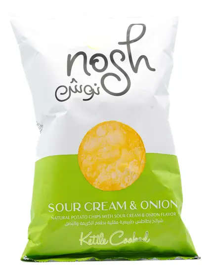 Nosh Family Natural Kettle Cooked Potato Chips - Sour Cream & Onion Flavor - 95-105gm Tijarahub