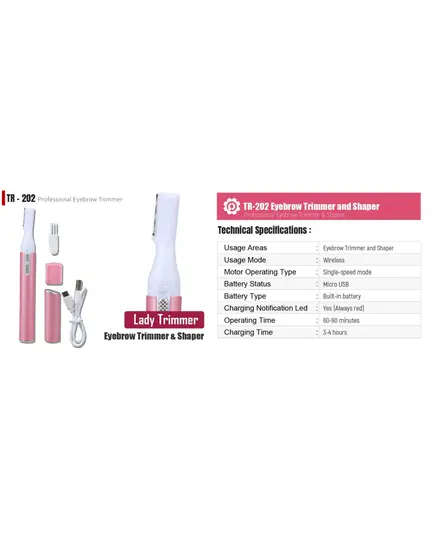 TR-202 Professional Eyebrow Trimmer - 60 gm - Lady Eyebrow Trimmer and Shaper Tijarahub