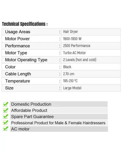 مجفف شعر احترافي TR-701 - 975 جم تجارة هب
