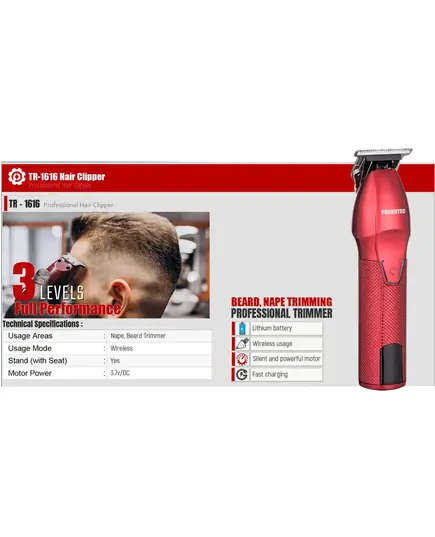 TR-1616 Professional Hair Clipper - 575 gm - Beard & Nape Trimming Tijarahub