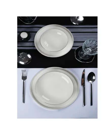 Turkish Dinner Set - 24 Pieces - Zuhre Silver Rimmed Tijarahub