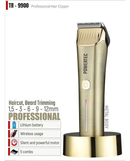 TR-9900 Professional Hair Clipper - 750 gm - Hair & Beard Trimming - Metal Body