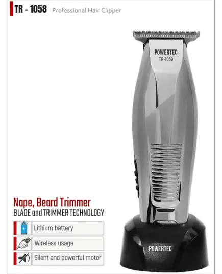 TR-1058​ Professional Hair Clipper - 380 gm - Blade and Trimmer Technology Tijarahub