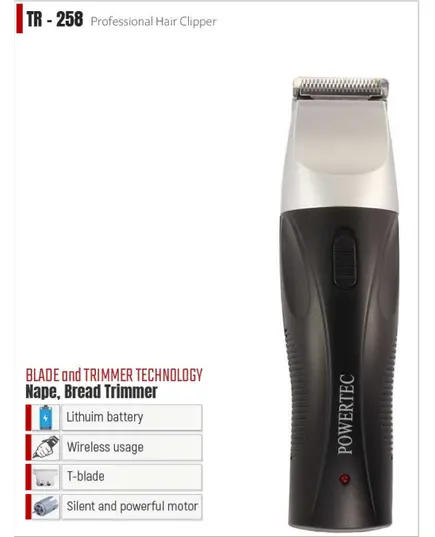 TR-259 Professional Nape & Beard Trimmer - Hair Clipper - 400 gm - Blade & Trimmer Technology Tijarahub