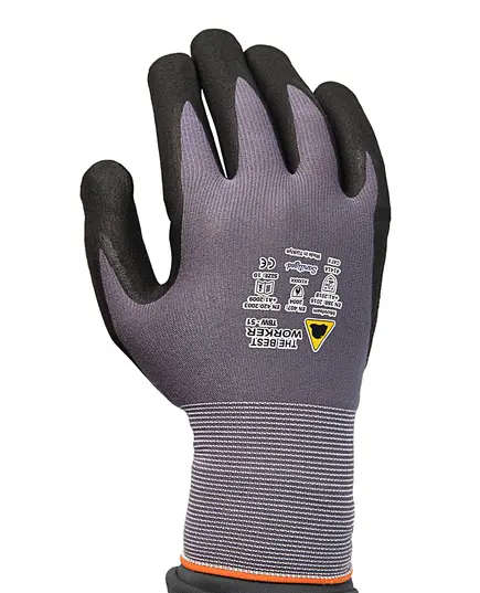 Safety Gloves TBW51 Micro Foam Nitrile Coating Palm Dot Work Gloves​ - BestGuard Tijarahub