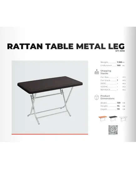 Rattan Metal Table