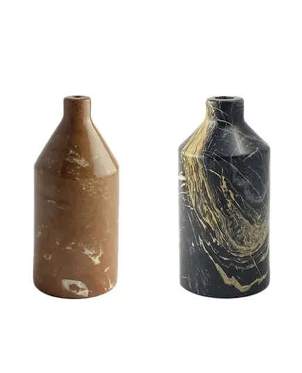 MUD - Short Neck Marble Small Vase (L8.5 x W8.5​ x H16 cm) - Handmade Tijarahub