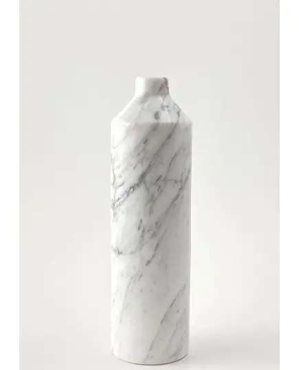 MUD - Short Neck Marble Tall Vase (L8.5 x W8.5​ x H29 cm) - Handmade Tijarahub