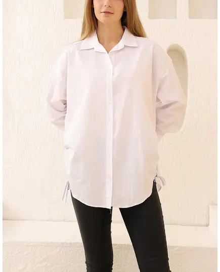 Slit Detailed Shirt - Women's Wear - Cotton & Polyester