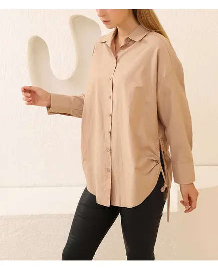 Slit Detailed Shirt - %70 Cotton & 30% Polyester - High Quality