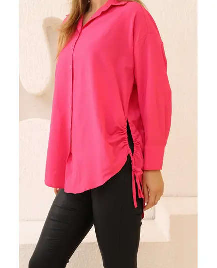 Slit Detailed Shirt - %70 Cotton & 30% Polyester - High Quality