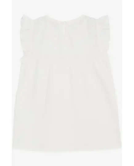 Ecru Ruffled Sleeveless shirt - Kid's Clothing - Cotton