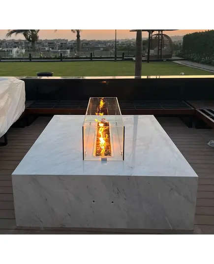 BIO Ethanol Fireplace - 64 x 18 x 9 cm Silver