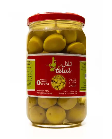 Telal - Preservative Free - Whole Green Olives - 720gm Tijarahub