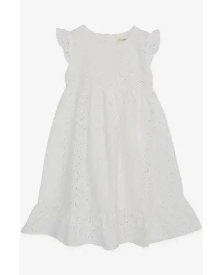 Dress White with Embroidered Ruffles and Zipper on The Back- 100% Cotton - for Baby Girl - FemCasual