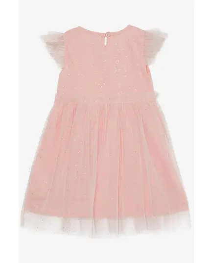 Dress Glitter Tulle Ruffle Salmon - Material 10% Lycra & 90% Cotton - for Baby Girl - FemCasual