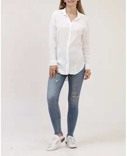 Long Shirt - Casual & Elegant - Women's Wear - 95% Cotton - 5% Elastane