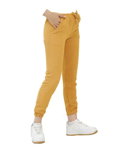 Elasticated Leg Trousers - Women's Wear - Polyester & Cotton - Yellow