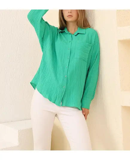 Single Pocket Shirt - Women's Wear - 95% Cotton & 5% Elastane