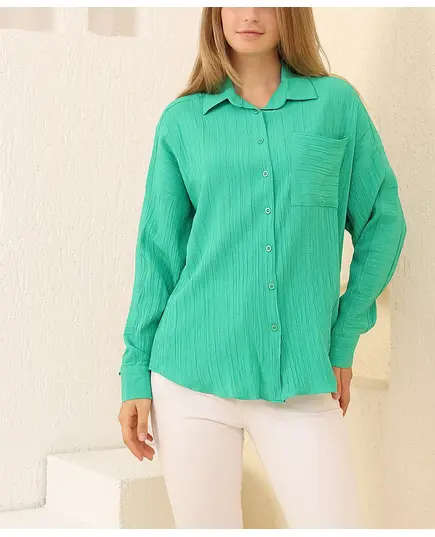 Single Pocket Shirt - Women's Wear - 95% Cotton & 5% Elastane