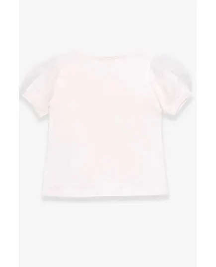 White T-Shirt - Girls' Wear - 90% Cotton & 10% Lycra