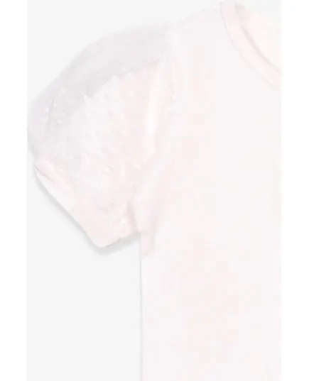 White T-Shirt - Girls' Wear - 90% Cotton & 10% Lycra