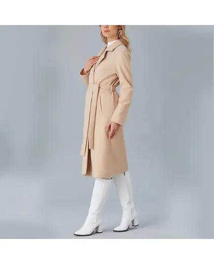 Coat with Belt and Drop Shoulder - Women's Wear - Turkey Fashion