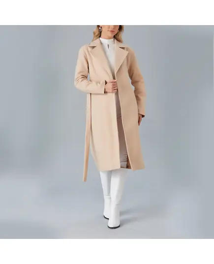 Coat with Belt and Drop Shoulder - Women's Wear - Turkey Fashion