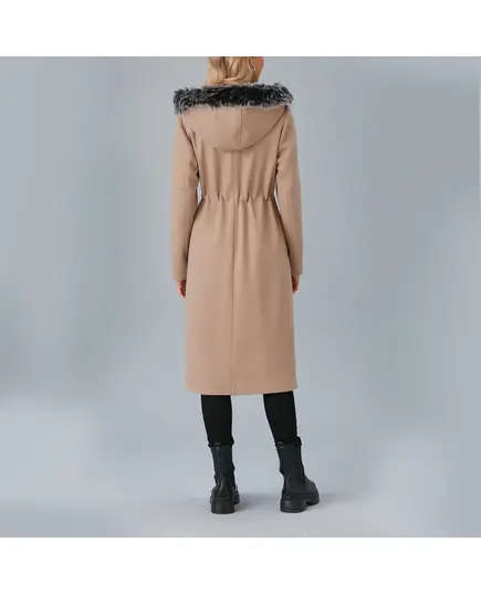Coat with Feather Hood - Women's Wear - Turkey Fashion