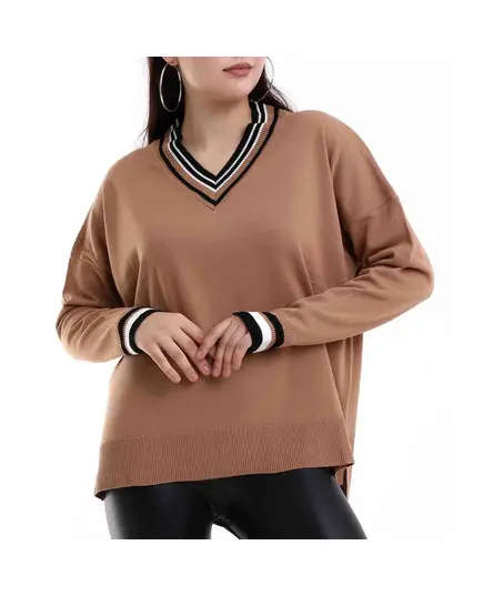 Long Sleeve Tricot Sweater - Women's Wear - 70% Cotton & 30% Polyester