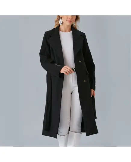 معطف بحزام و أزرار للذراع - ملابس نسائية - الموضة التركية - Vista - تجارة هب
