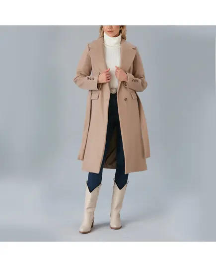 Coat with Belt and Arm Button - Women's Wear - Turkey Fashion