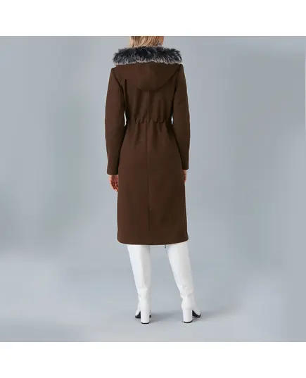 Coat with Feather Hood - Women's Wear - Turkey Fashion