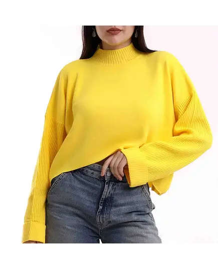 Long Sleeve Tricot Sweater - Women's Wear - 70% Cotton & 30% Polyester