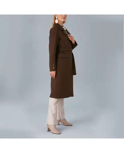 معطف بحزام و زراير على الذراع - ملابس نسائية - موضة تركية - Vista - تجارة هب